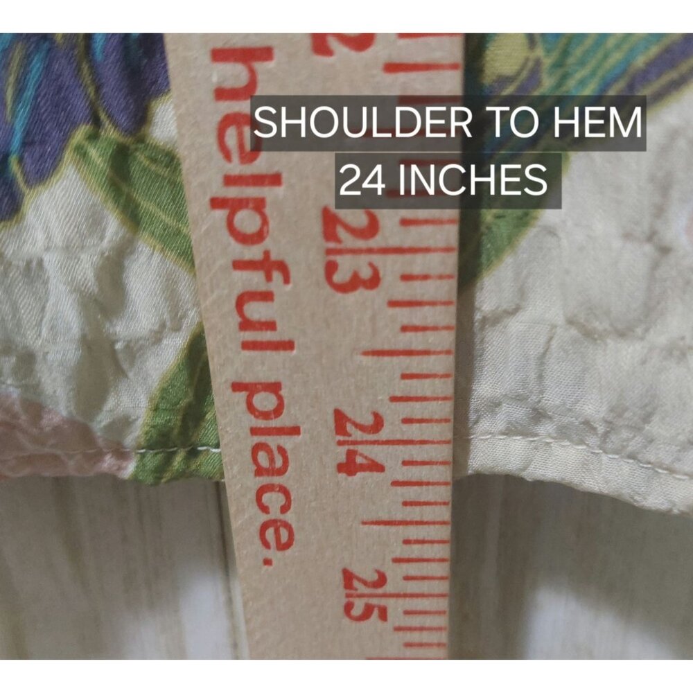 NWT Voy Floral Ruffle Sleeve Button-Front Blouse~Ruffle Front~Pleated Sleeve~SMA - Picture 7 of 8